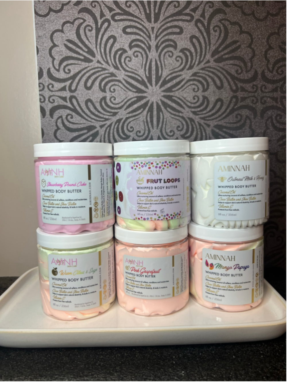 Aminnah Whipped Body Butters 6 Piece Bundle Set